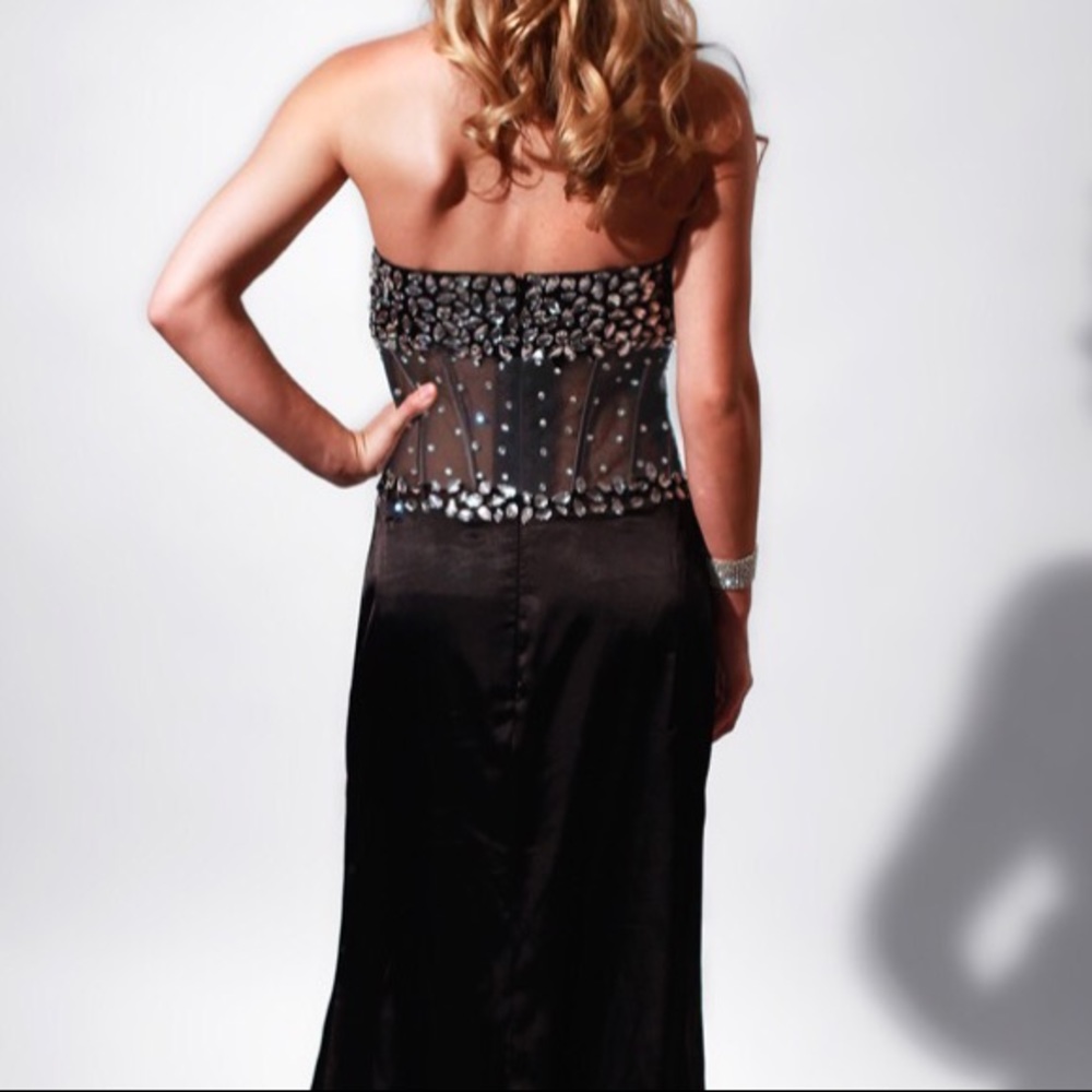 Sheer Corset Gown with Slit - PROM PAGEANT - Picture 4 of 4